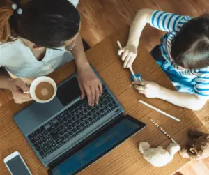 working from home while being a mom